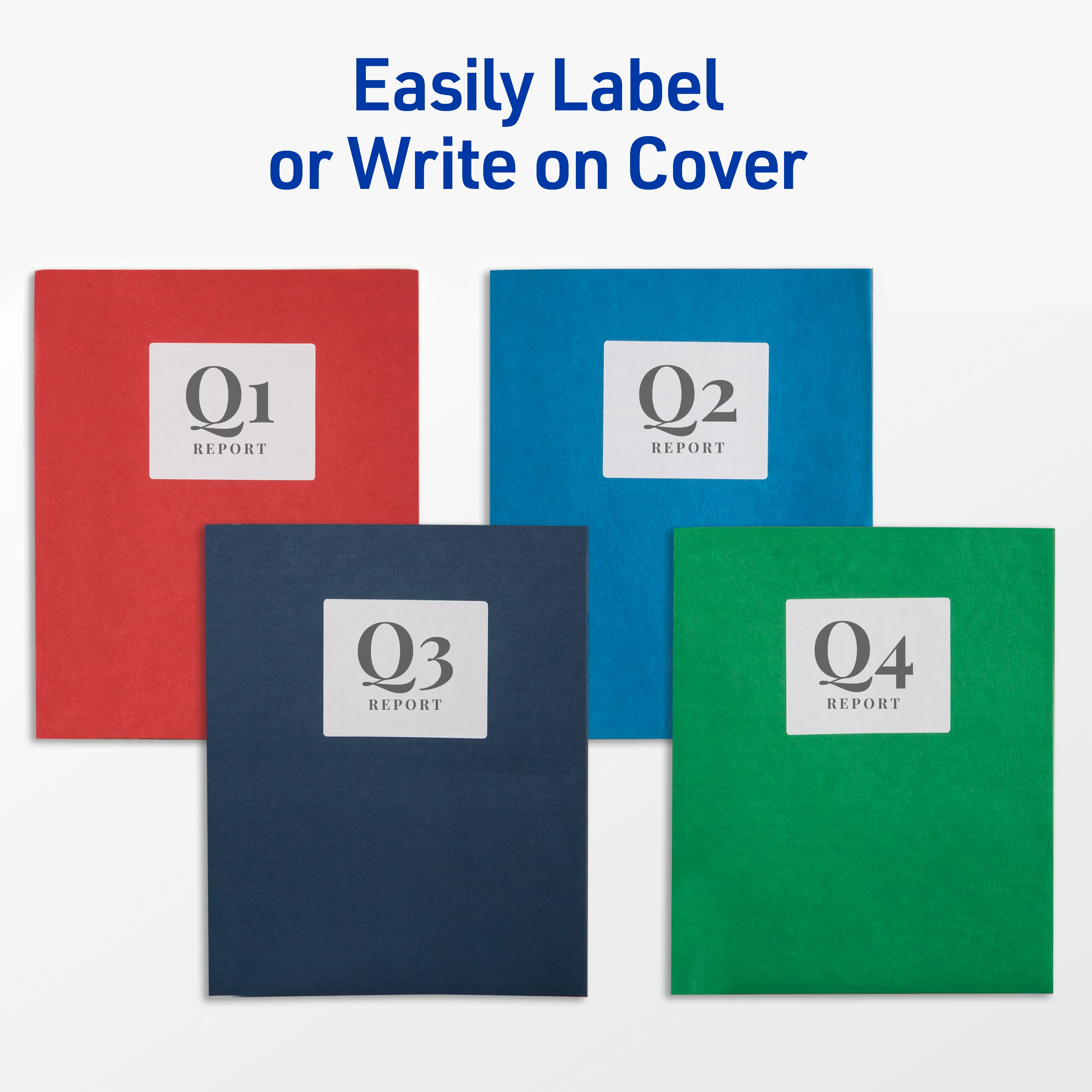 Two Pocket Folders with Fasteners, 25 ct, Blue 47976 | Avery